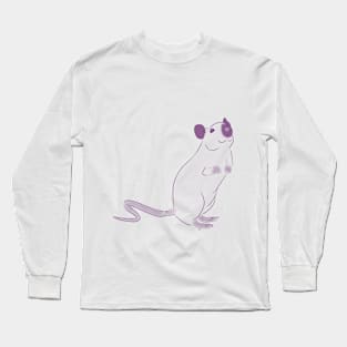 Purple Outline Rat Long Sleeve T-Shirt